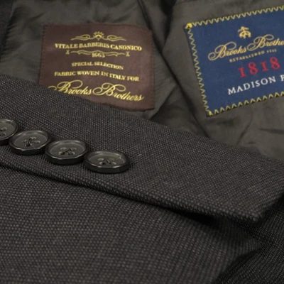 Brooks Brothers 1818 Blazer 42S Madison Birdseye Vitale Barberis 羊毛 木炭 — 第 1/4 张图片
