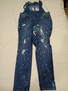 Custom Painted Basic Denim Wax Damen Overall Jeans 3XL - Bild 1 von 16