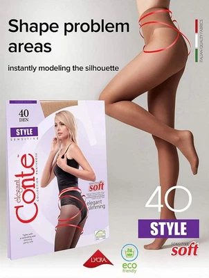 Medias para mujer Conte Style Soft 40 Den - Modelado Bikini Modelador (8С-74СП) Foto 1 de 4