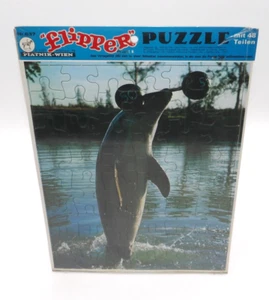 Vintage Flipper Dolphin 48-Piece Puzzle No 637 by Piatnik-Wien 1970 Sealed - Picture 1 of 2