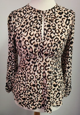 George Top UK10 Estampado Leopardo Cerradura Cuello Redondo Manga Larga Nuevo con Etiquetas Foto 1 de 3