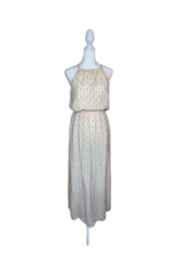NEW Lucky Brand Printed Cream Blouson Maxi Halter Dress Size XS - Picture 1 of 8