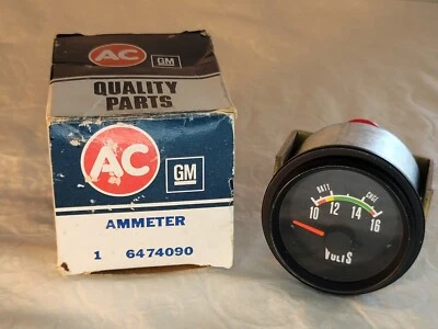 Vtg AC GM AMMETER Voltage Meter Box Orig #1 6474090 OEM NOS Movie Prop Chevy GMC - Image 1 of 4