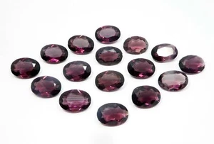 Lab-Created Beautiful Oval Cut Purple Amethyst Loose 68.20 Carat 15 Pcs - Picture 1 of 6