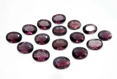 Lab-Created Beautiful Oval Cut Purple Amethyst Loose 68.20 Carat 15 Pcs - Image 1 of 4