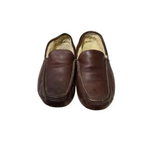 UGG Herren braun Leder & Lammfell gefüttert Mokassin Slipper 10 - Bild 1 von 8