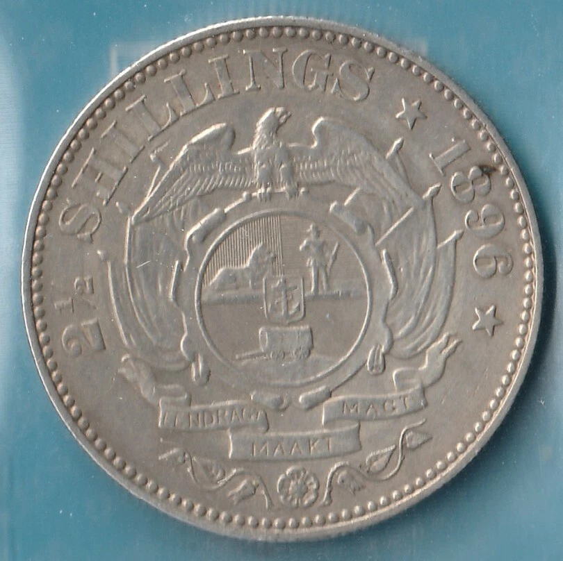 1896 South African Half Crown (2.5 Shillings)- Tiny mintage: 285,000- CCCS: VF20 - Image 1 of 4