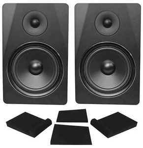 (2) Rockville DPM8B Dual Powered 8" 600w Active Recording Studio Monitors+Pads - Picture 1 of 7
