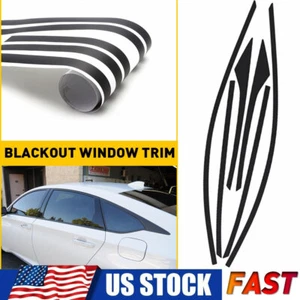 Chrome Delete Blackout Window Trims Glossy Black For Honda Accord Sedan 2018-22 - Picture 1 of 9