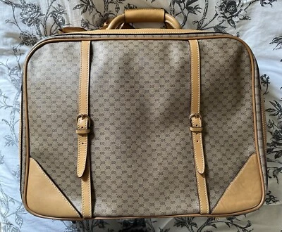 GUCCI Micro GG Travel Bag Luggage Vintage Prestine Complete w/Lock & Key - Image 1 of 4