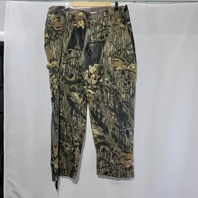 Y2k Vintage 90s Jerzees Outdoors Camo Mossy Oak Adjustable Cargo Pants Mens XL - Image 1 of 4