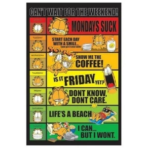 GARFIELD POSTER Can't Wait for the Weekend NEW 24x36 - Picture 1 of 1