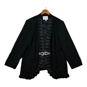 Abrigo Chaqueta Vintage Elegancia Alta Costura Negro Moda de Cadera Años 80 90 Para Mujer Talla 22 - Imagen 1 de 6
