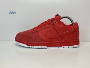 Nike Dunk Low Custom Nike By You ID Red White Leather UK Size 6 EUR 40 - Picture 1 of 14