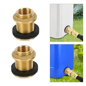 Conector de tanque de agua de latón NPT de 3/4" hembra de 1/2" 2 piezas montaje de mampara con tea - Imagen 1 de 18