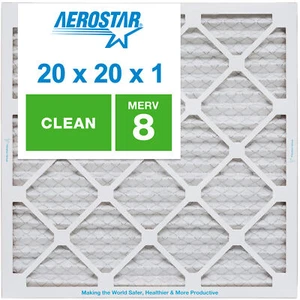 20x20x1 AC and Furnace Air Filter by Aerostar - MERV 8, Box of 1 - Picture 1 of 4