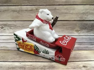 Danbury Mint 2000 Coca Cola Mechanical Bank Polar Bear Sled Cast Iron COA - Picture 1 of 9