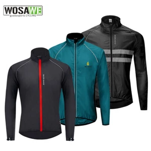 WOSAWE Windproof Cycling Jacket MTB Bike Long Sleeve Racing Sports Coat Outfit - Picture 1 of 24