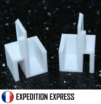 PAIRE GUIDES G/D HAUTS BLANC RAIL PLACARD FORM/OPTIMUM PORTE COULISSANTE EP.10mm