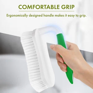 Scrub Brush for Cleaning Comfort Grip Shower Scrubber Stiff Bristles with Han... - Picture 1 of 12