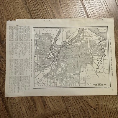 Mapa antiguo de 1914 de Kansas City (Missouri y Kansas State) 11x15 pulgadas Foto 1 de 4