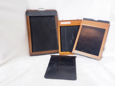 Vintage Wooden Film Holders (2) 4 x 5 & (1) 5 x 7 - Eastman & Burke and James - Image 1 of 4