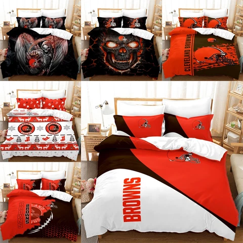 Cleveland Browns Pillowcase Duvet Cover Comforter/Quilt Cover Bedding Set Fans Cover
