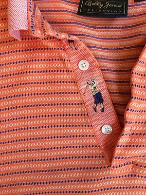 Bobby Jones Collection Orange Stripe Golf Polo Shirt Made In Italy Sz XL PERFECT - Image 1 of 4