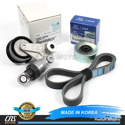 V-Ribbed Belt & A/C Belt Tensioner Kit Fits 2009-2014 Hyundai Genesis Sedan 3.8L - Image 1 of 4