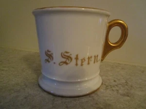 Vignaud Limoges France Rasiertasse Goldfarbe personalisiert "S. Stern"  - Bild 1 von 7