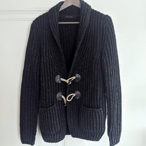 zara fairisle knitted button cardigan