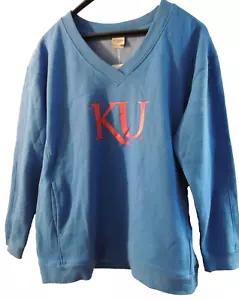 UG Apparel University of Kansas KU Logo Men's Long Sleeve Pullover Blue Size XL - Picture 1 of 10