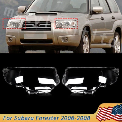 Pair Headlight Lens Cover Shell Clear Left Right For 2006-2008 Subaru Forester - Image 1 of 4