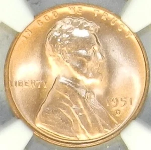 1951 D Lincoln Cent MS67 RD NGC BU Unc Red Wheat Penny NGC Registry [795] Bright - Picture 1 of 4