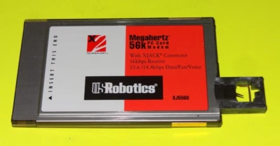 US Robotics Megahertz 56k PCMCIA Modem PC Card with XJACK Connector XJ5560 - Image 1 of 3