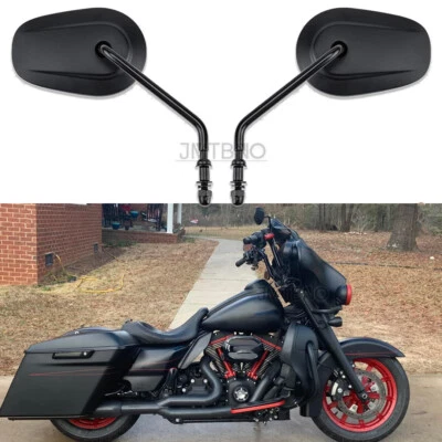 For Harley Davidson Street Glide Road King Bobber Motorcycle Long Stem Mirrors - Image 1 of 4