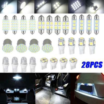28 Piezas Accesorios de Luz LED Interior de Coche para Bombillas de Lámpara de Matrícula de Mapa de Domo Foto 1 de 4