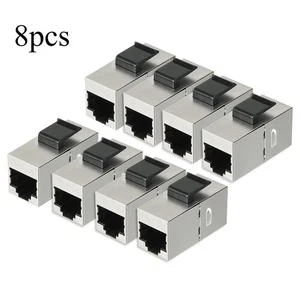 8 Packs CAT 6a Keystone Jacks, RJ45 Couplers Female to Female Straight Shielded - Afbeelding 1 van 4