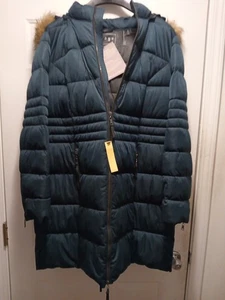 Nuage Women's Puffer Coat Size 1X In Teal /Green Color With Faux  Fur Hood NWT - Picture 1 of 7