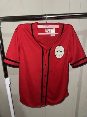 Camiseta de beisebol masculina pequena ícone de terror Jason Voorhees sexta-feira 13  - Imagem 1 de 3