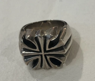 King Baby MB Cross Ring Biker Heavy 23g Sterling Silver 925 Sz  7 Smoking Baby - Image 1 of 4