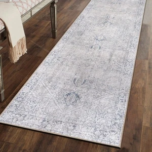Rugshop blau Vintage Boho Medaillon Läufer Teppich — maschinenwaschbar 2'6"x10' Fo... - Bild 1 von 8