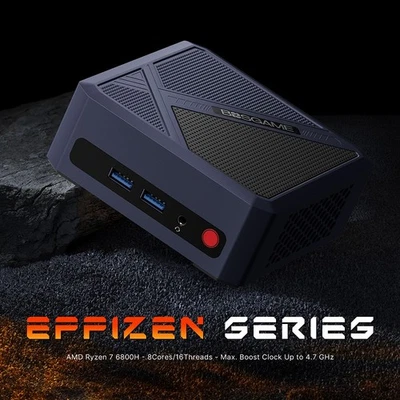 Mini PC Ryzen 7 6800H 32GB DDR5 512GB SSD WLAN BT HDMI USB 4K Gaming Win 11 Pro - Bild 1 von 4