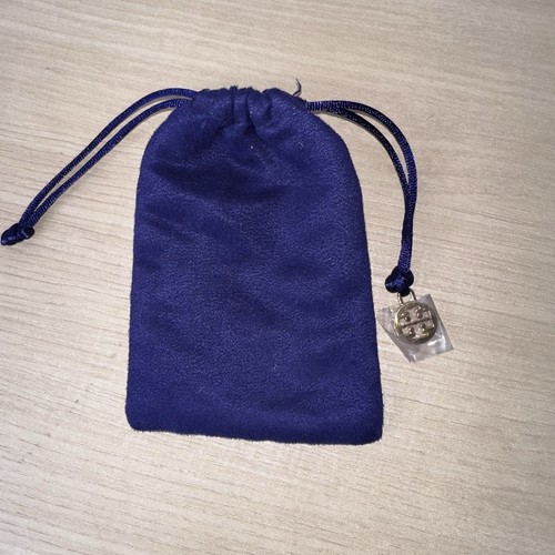 Tory Burch Portagioie Viola con Logo Oro Charm Coulisse Nuovo Piccolo