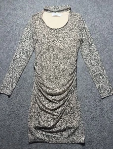 Vestido Astr The Label Medio Tostado Geométrico Manga Larga Forrado Vaina Vestido - Imagen 1 de 10