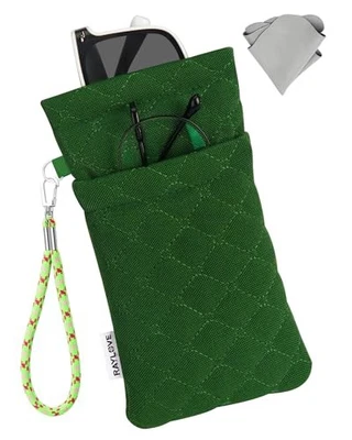 Estuche Doble Gafas para Mujer y Hombre, Estuche Suave para Gafas de Viaje con Verde Foto 1 de 4