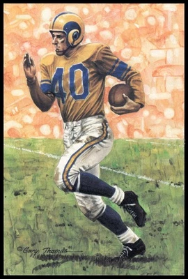 Crazylegs Hirsch 1990 Goal Line Arte Salón de la Fama #43 Rams Foto 1 de 2