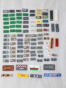 Lotto di 100+ Piastrelle Lego Flat Stampate e Adesive Colori Assortiti Misure Rettangoli - Foto 1 di 3