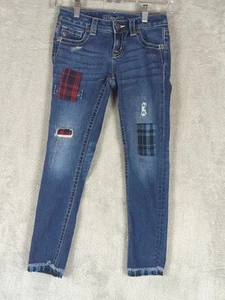 Miss Me young girls ankle skinny jeans size 10 patches raw hem boho hippie - Picture 1 of 19