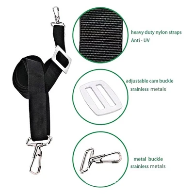 Adjustable Bimini Top Strap Pad Eye Straps with Snap Hook for Canopy Canoe - image 1 of 4